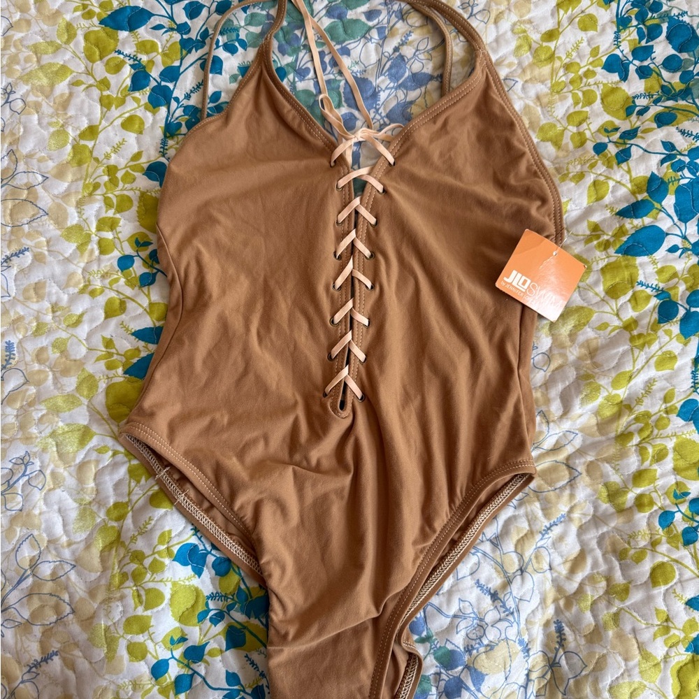 Jennifer Lopez Tan One Piece Swimsuit